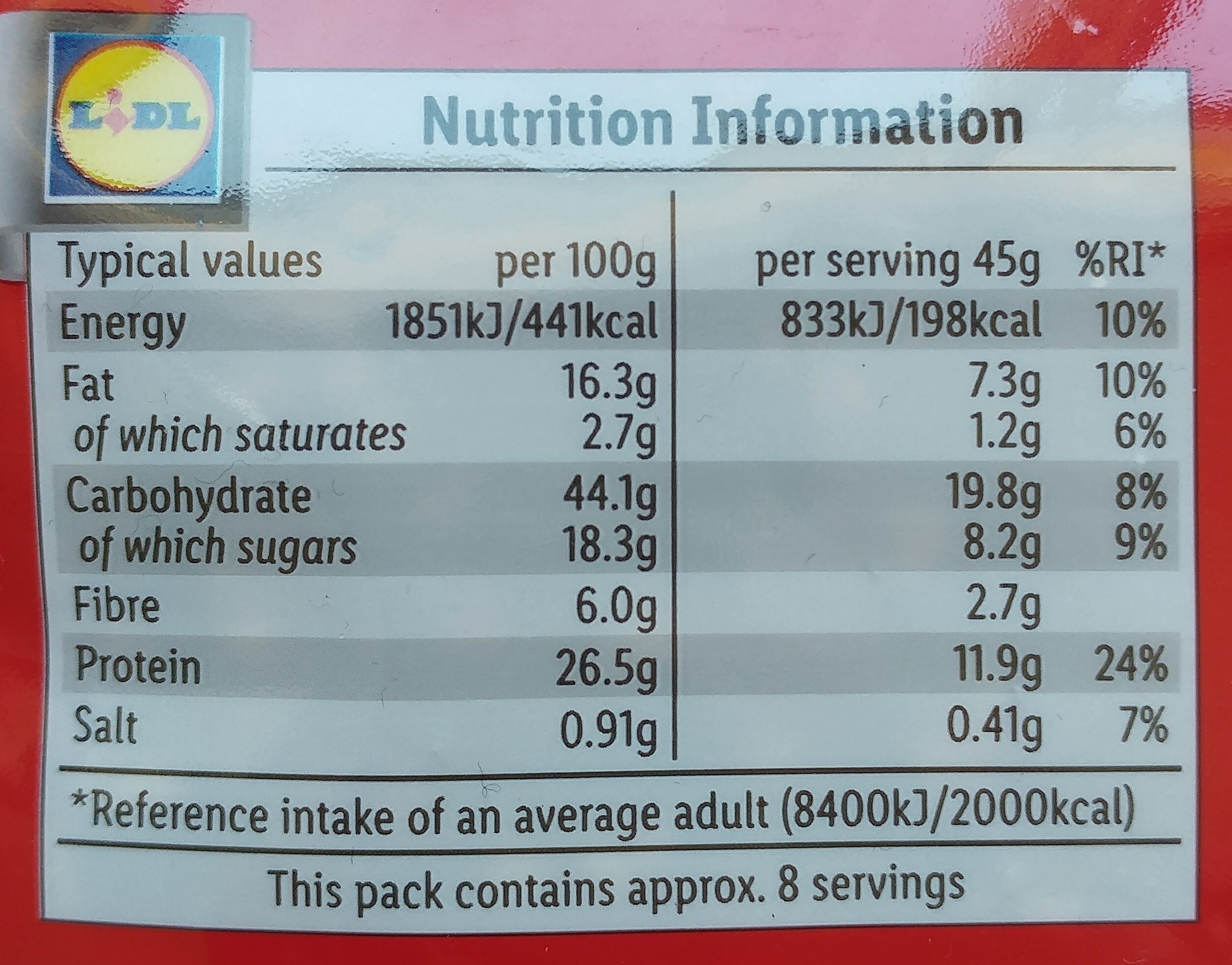 High Protein Granola Cranberry & Almond - Nutrition facts
