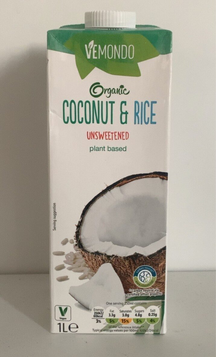 Organic Coconut & Rice Drink Unsweetened - Prodotto - fr