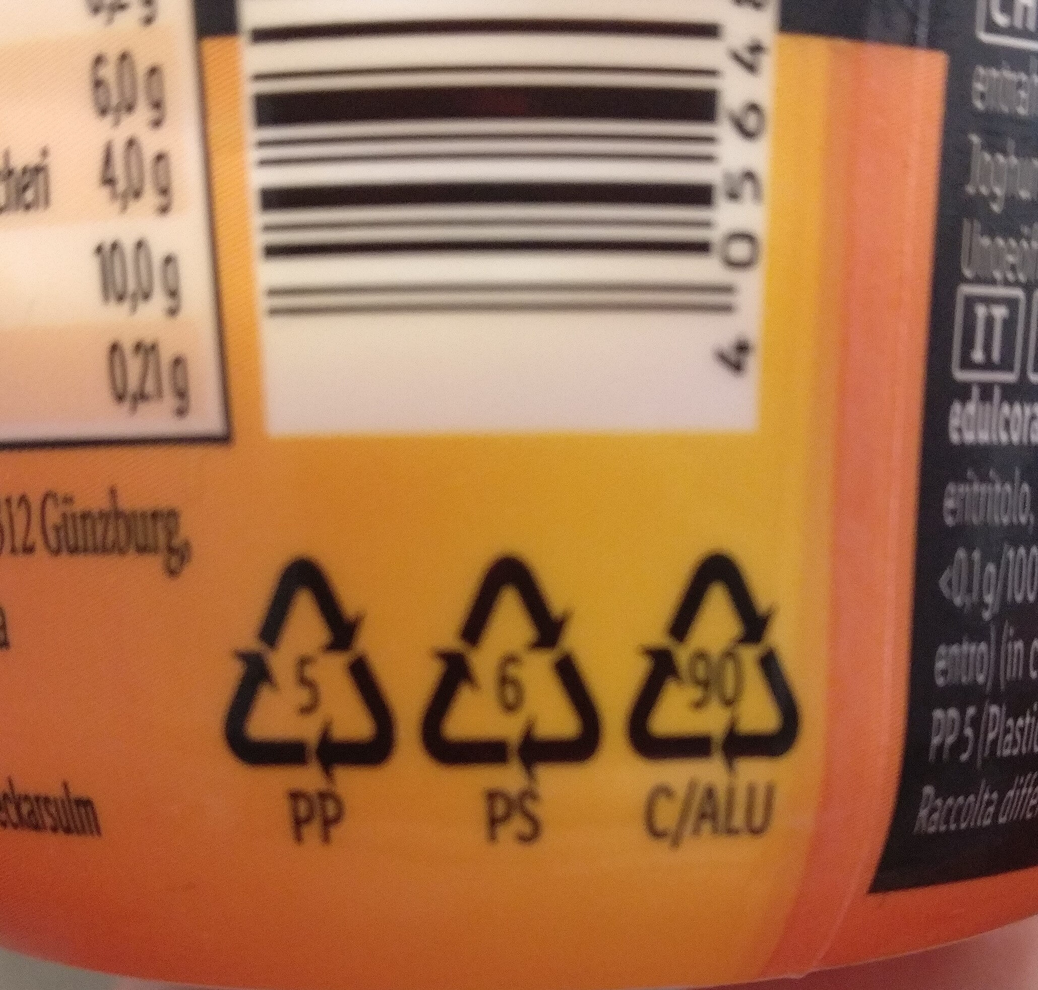 High Protein Pfirsich-Orange - Istruzioni per il riciclaggio e/o informazioni sull'imballaggio
