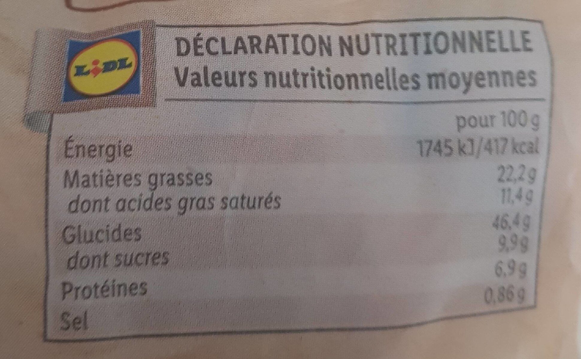 Croissants - Nutrition facts