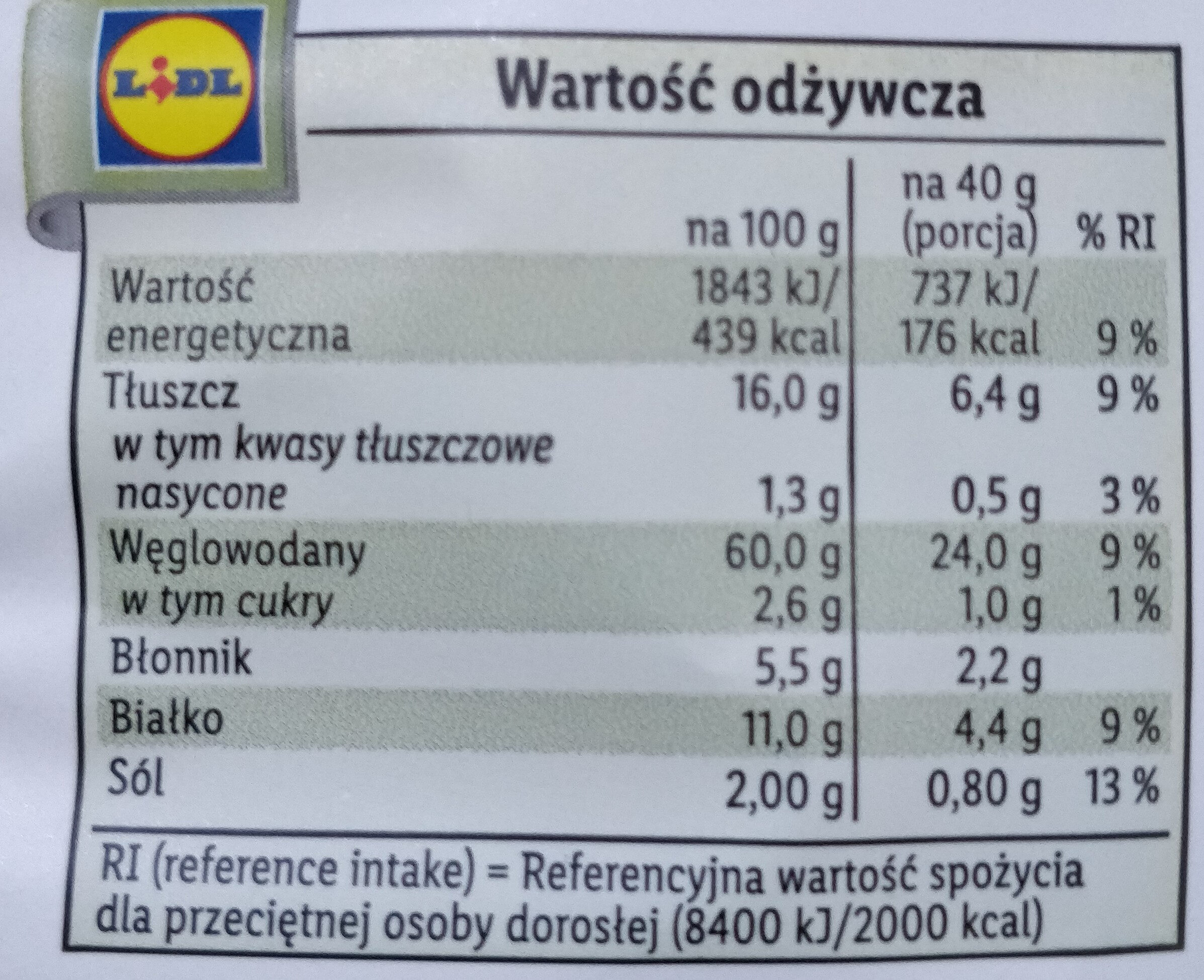 Chipsy z soczewicy pomidor bazylia - Nutrition facts - pl