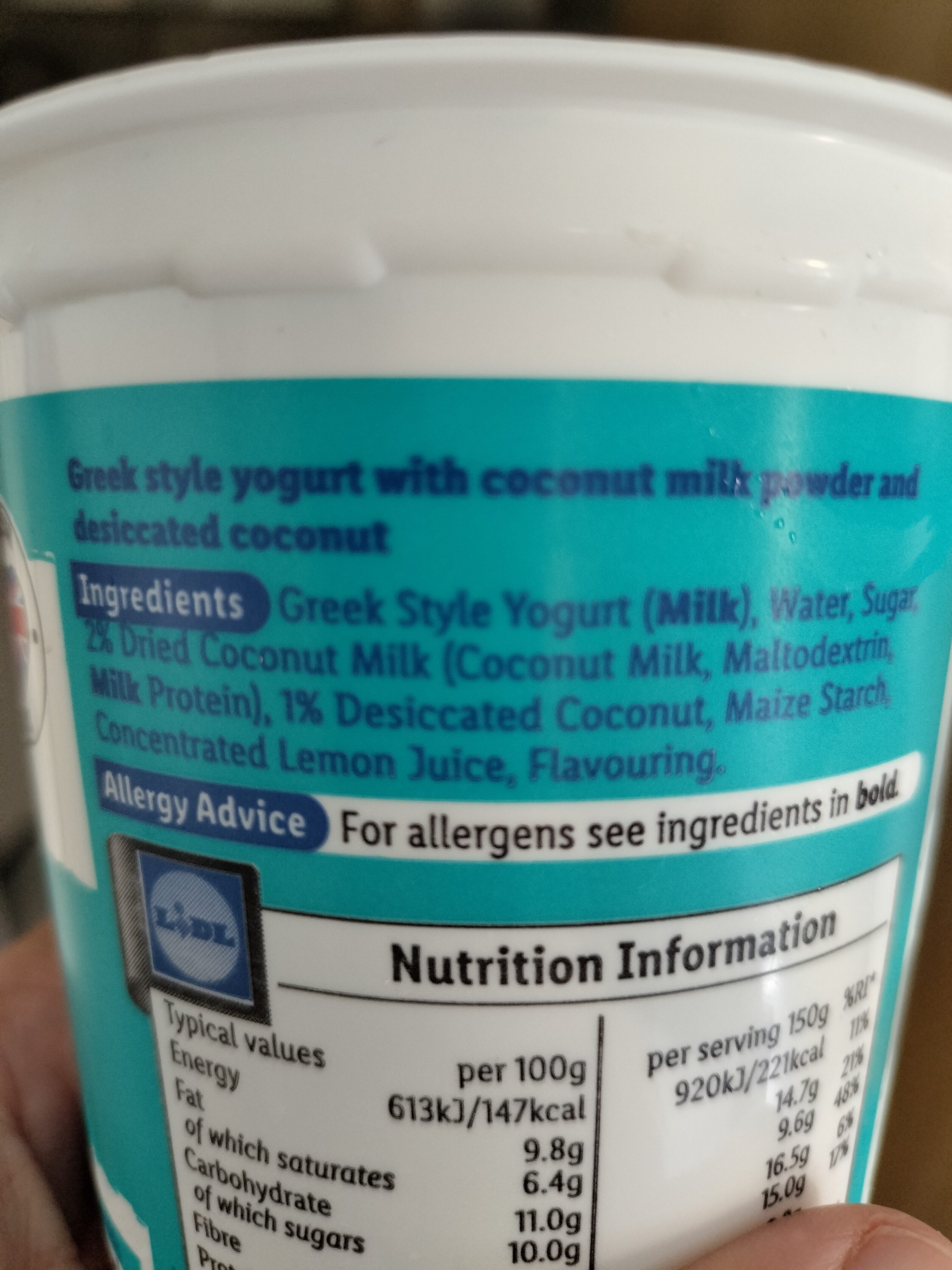 Coconut yogurt - Ingredients