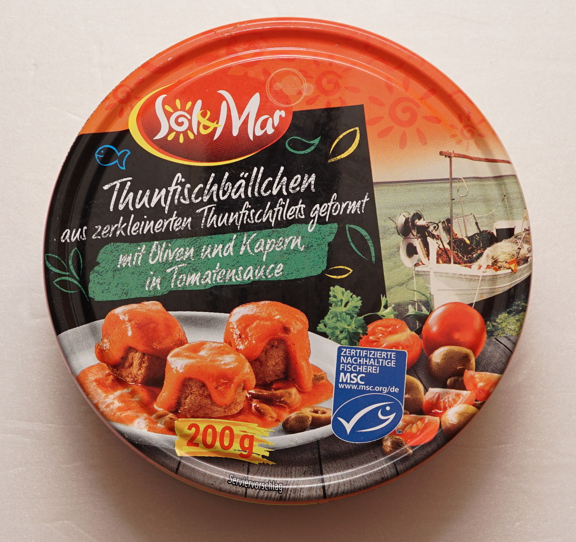 Thunfischbällchen mit Oliven und Kapern in Tomatensoße - Product - de