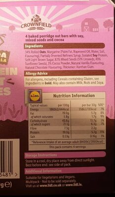 Protein oat bites - Nutrition facts