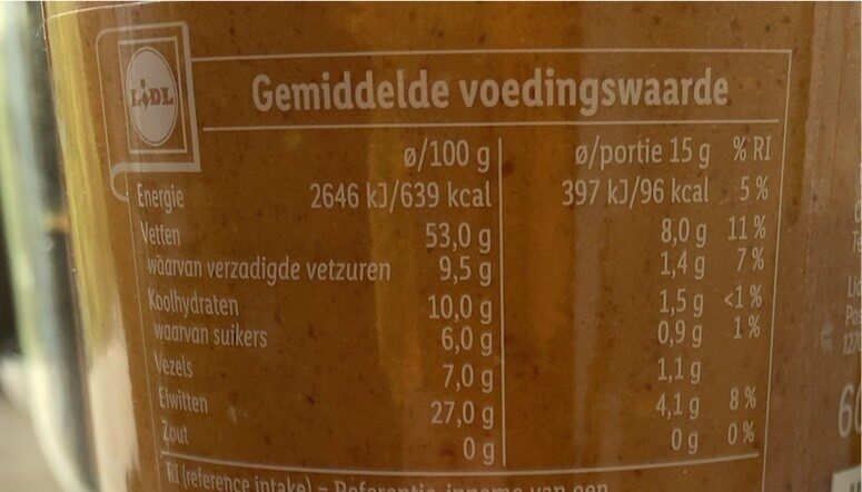Peanut butter - Nutrition facts - nl