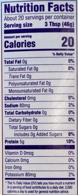 100% egg whites - Nutrition facts