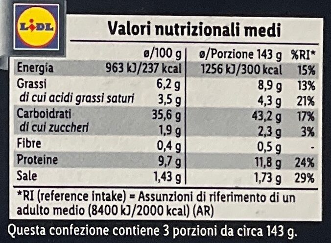 Pizza Diavola - Nutrition facts - it
