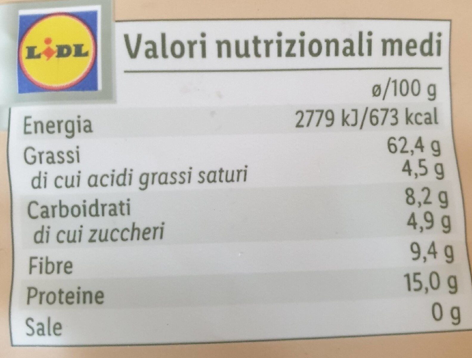 Nocciola di Giffoni - Nutrition facts - it
