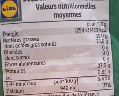 Comté au lait cru - حقائق غذائية - fr