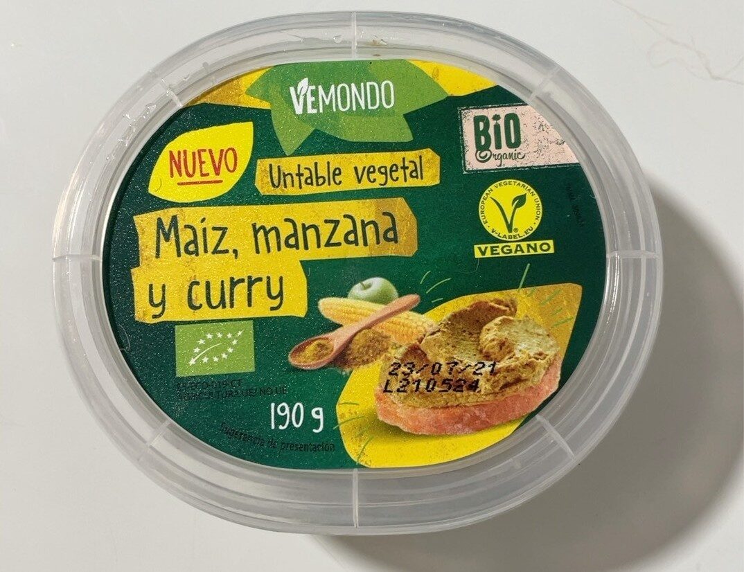 Untable vegetal Maíz,manzana y curry - Product - es