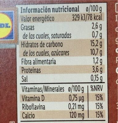 Natillas de soja chocolate - Voedingswaarden - es