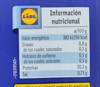 Pulpo cocido - Informació nutricional