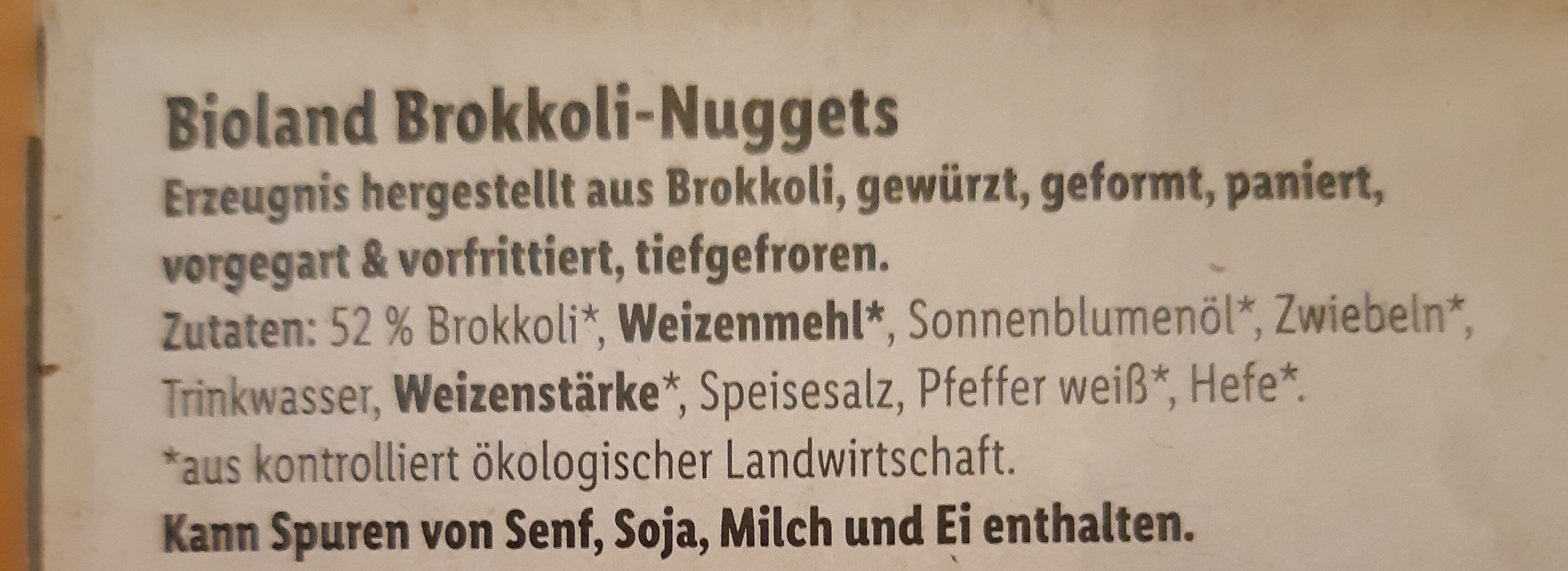 Brokkoli Nuggets - Zutaten