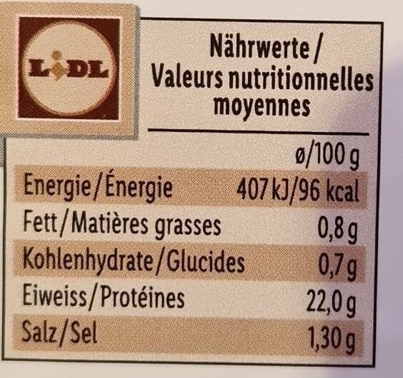 Blanc de Poulet - Valori nutrizionali - fr