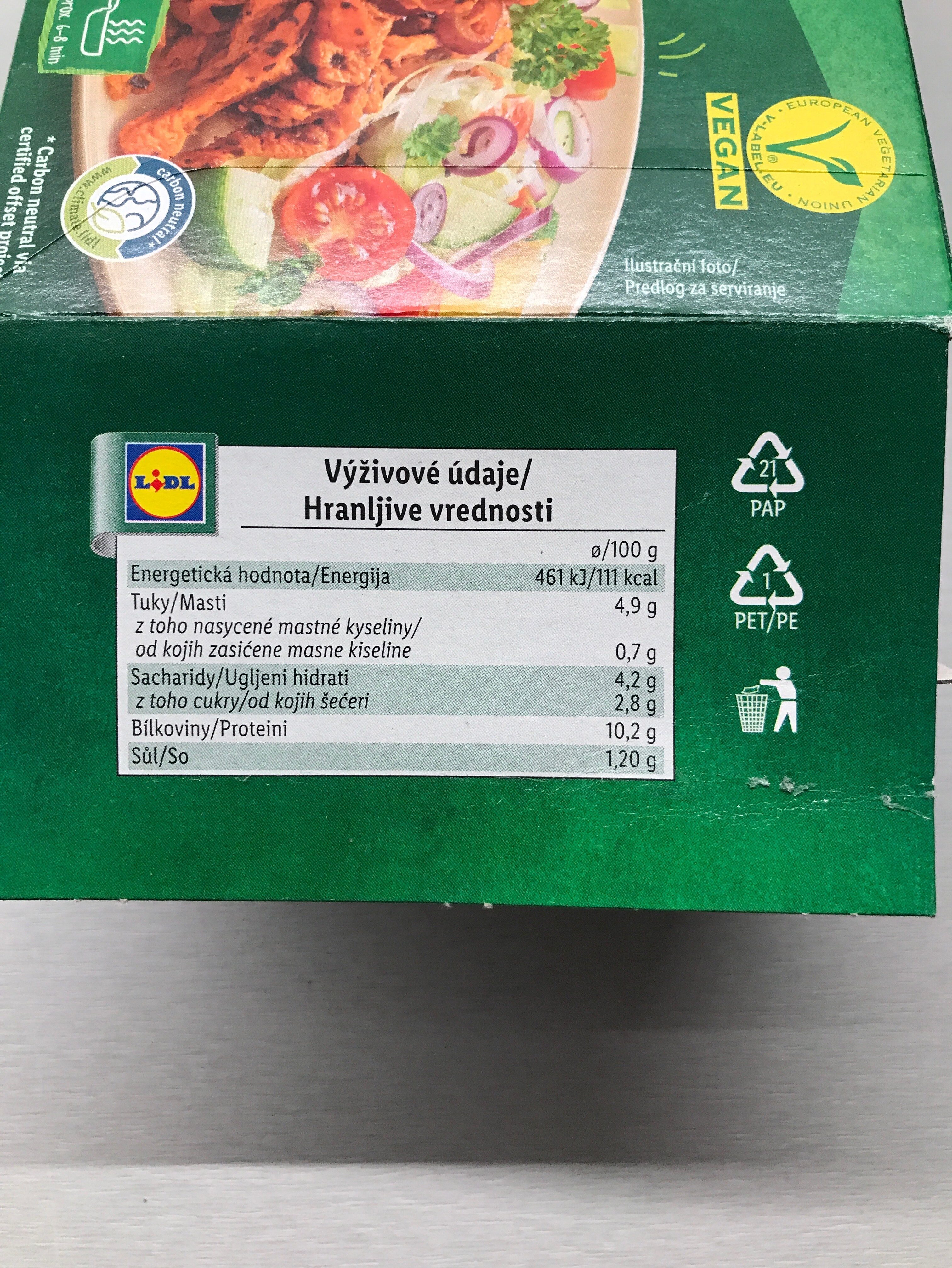 Veganes Gyros mit Zwiebeln - Recycling instructions and/or packaging information