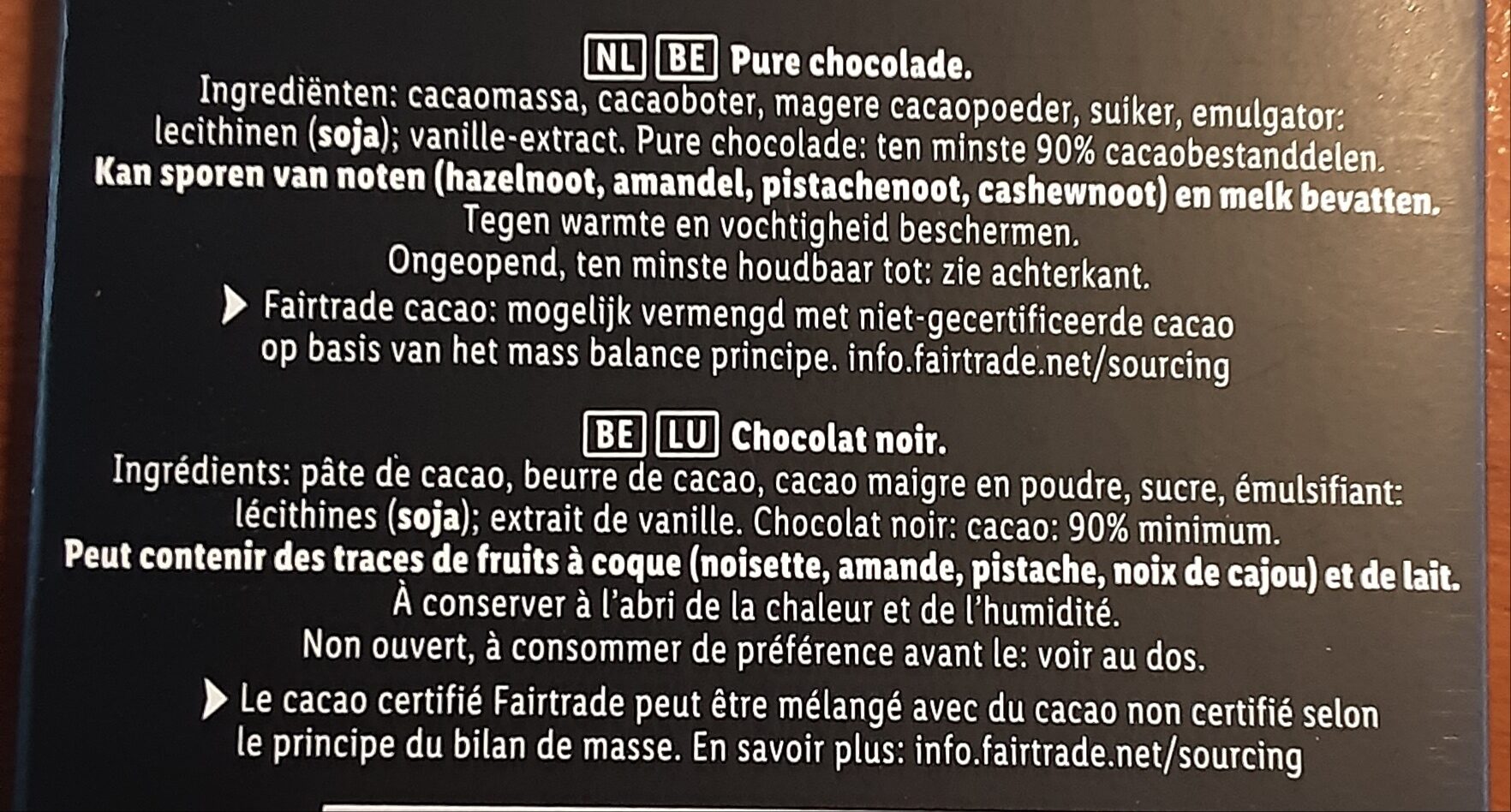 Extra Dark Chocolate - Ingrediënten