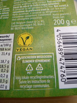 Vegan plakken goudasmaak - Recyclinginstructies en / of verpakkingsinformatie - en