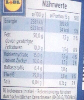 Erdnussbutter - Nutrition facts - de