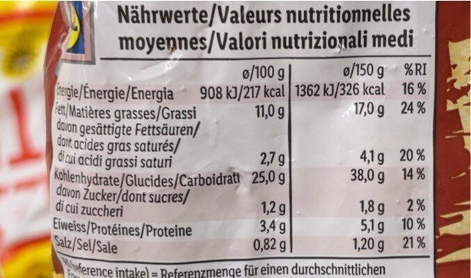 Pommes noisettes - Nutrition facts - fr