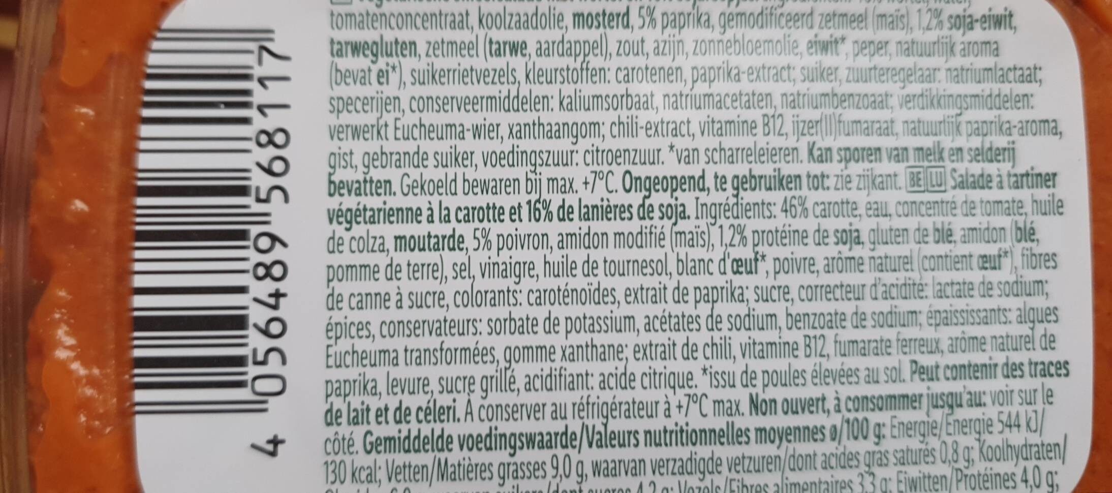 Veggie Martino - Tableau nutritionnel