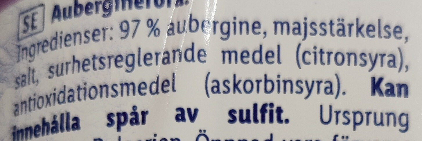 Aubergine paste - Ingredients - sv