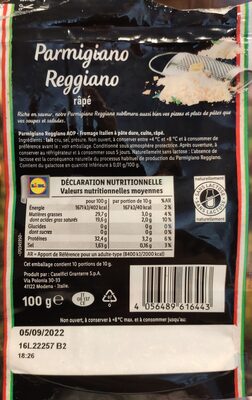 Parmiggiano reggiano - Genbrugsinstruktioner og/eller emballageoplysninger - fr