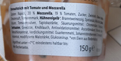 Tomate und Mozzarella Brotaufstrich - Ingredients