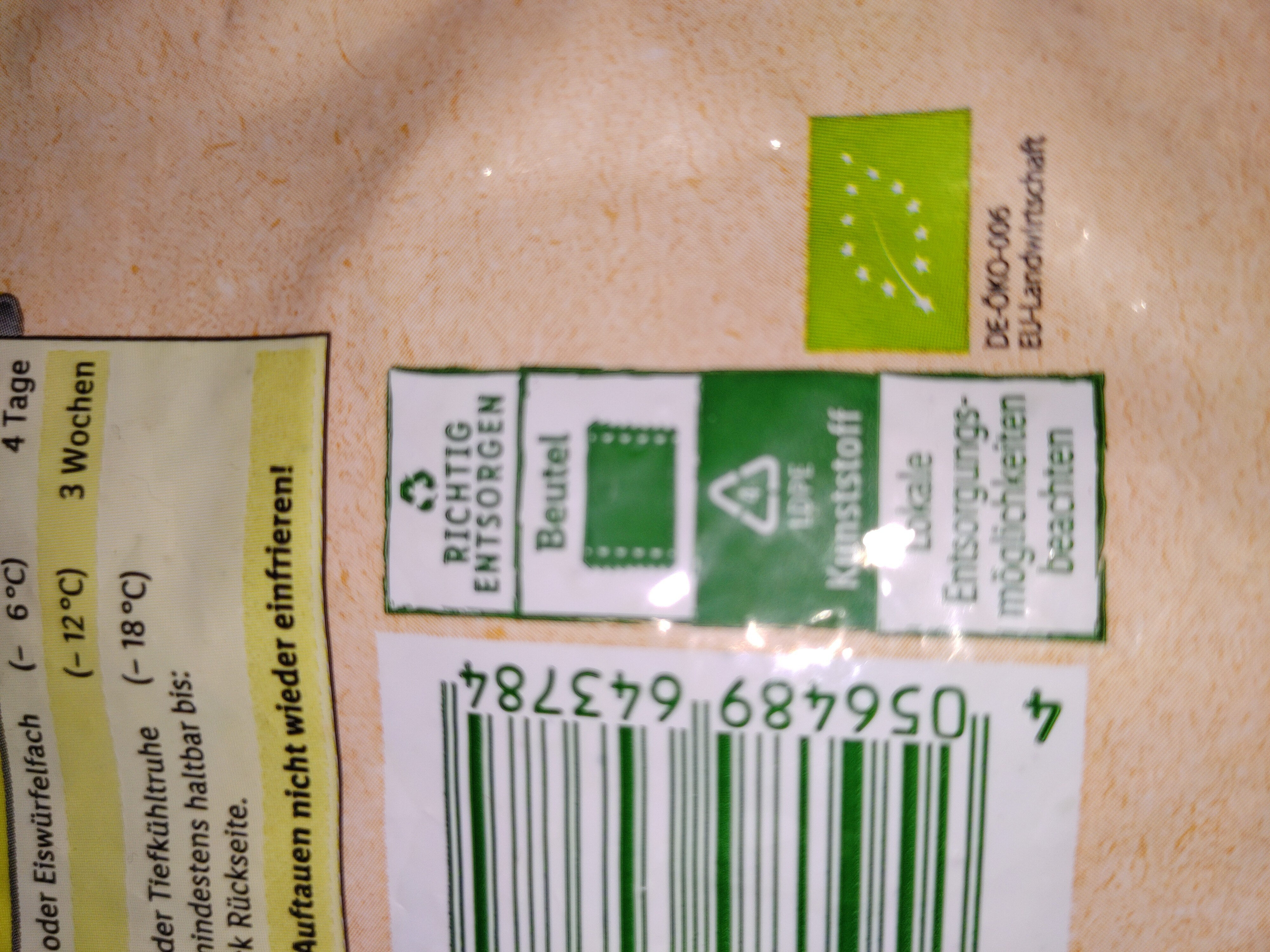 Bio Gemüse Pfanne - Recycling instructions and/or packaging information - de