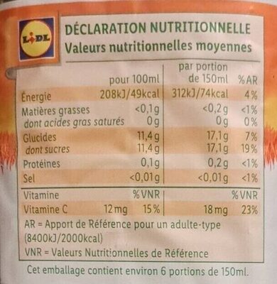 Petit déjeuner - Nutrition facts - fr