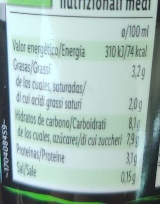Latte macchiato - Informació nutricional - es