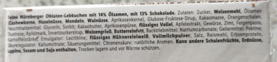 Feine Nürnberger Oblatenlebkuchen - Ingrédients - de