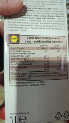 Bio Organic Almond Drink Plant - Based - Zutaten - nl