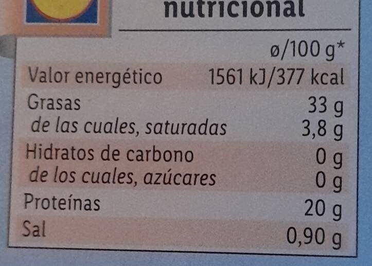 Atún Claro - Información nutricional