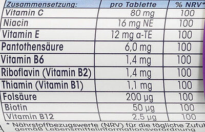 Multivitamin Brausetabletten Tropic-Geschmack - Nutrition facts - de