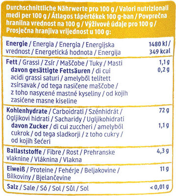 Weizenmehl T550 - Nutrition facts - de