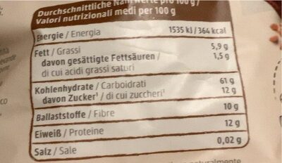 Schoko Frühstücks Brei - Nutrition facts - de