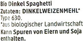 Dinkel-Spaghetti - Ingredients - de