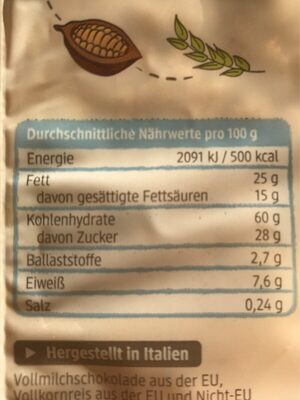 Schoko Reiswaffeln Vollmilch - Nutrition facts