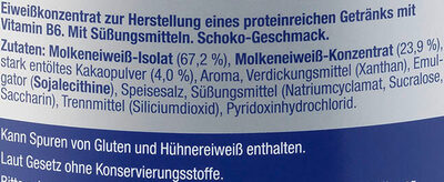 Whey Protein Schoko-Geschmack - Zutaten