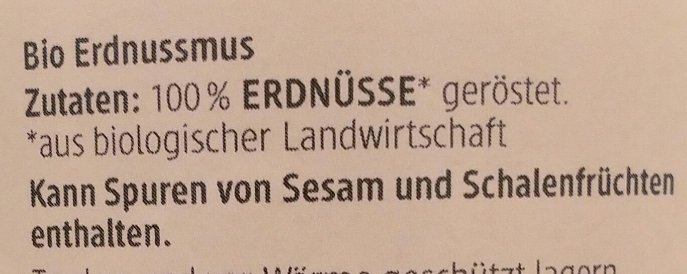 Erdnussmus - Ingredients - de
