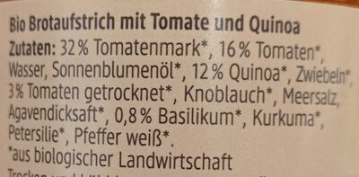 Brotaufstrich - Tomate & Quinoa - Zutaten