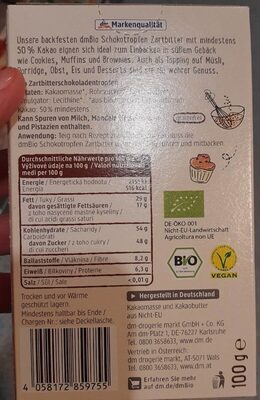 Schokotropfen Zartbitter backfest - Valori nutrizionali
