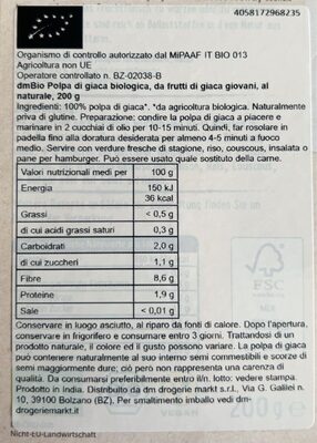 Jackfruit Natur - Nutrition facts