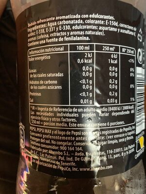 Pepsi MAX - Ingredientes