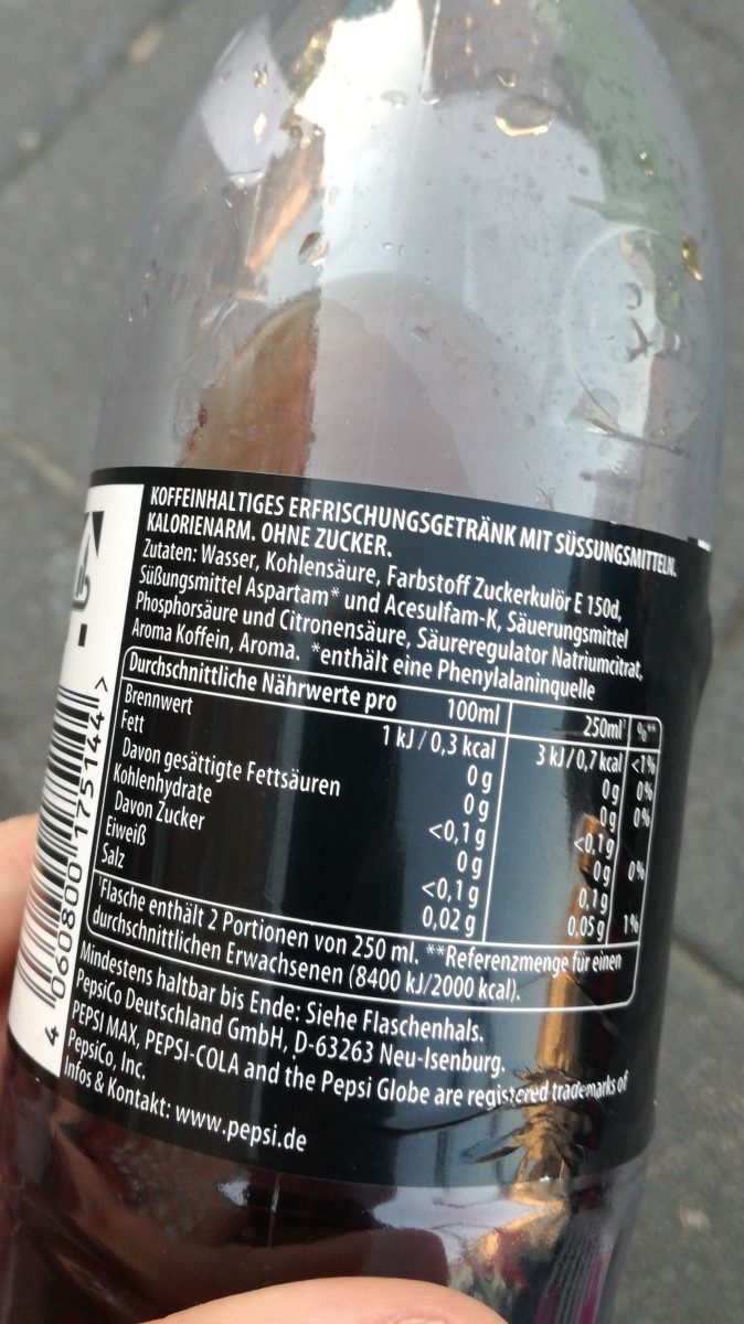 Pepsi Max - Ingredients - fr