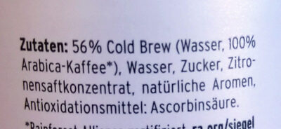 Cold Brew Coffeee Casis - Ingredienti - de