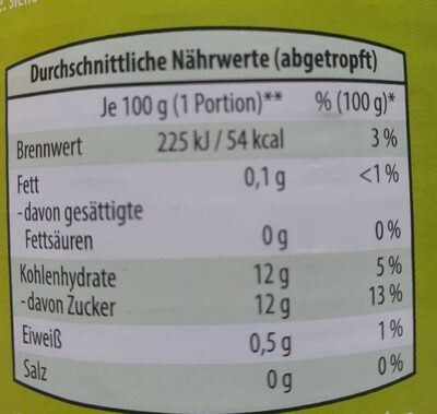 Ananas in Stücken - Nutrition facts - de