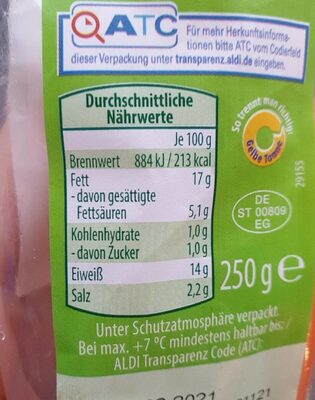 Bio-Hähnchenfleischwurst - Tableau nutritionnel - de