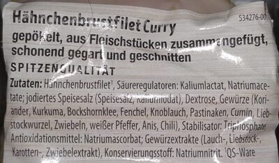 Hähnchenbrustfilet - Curry - Información nutricional - de