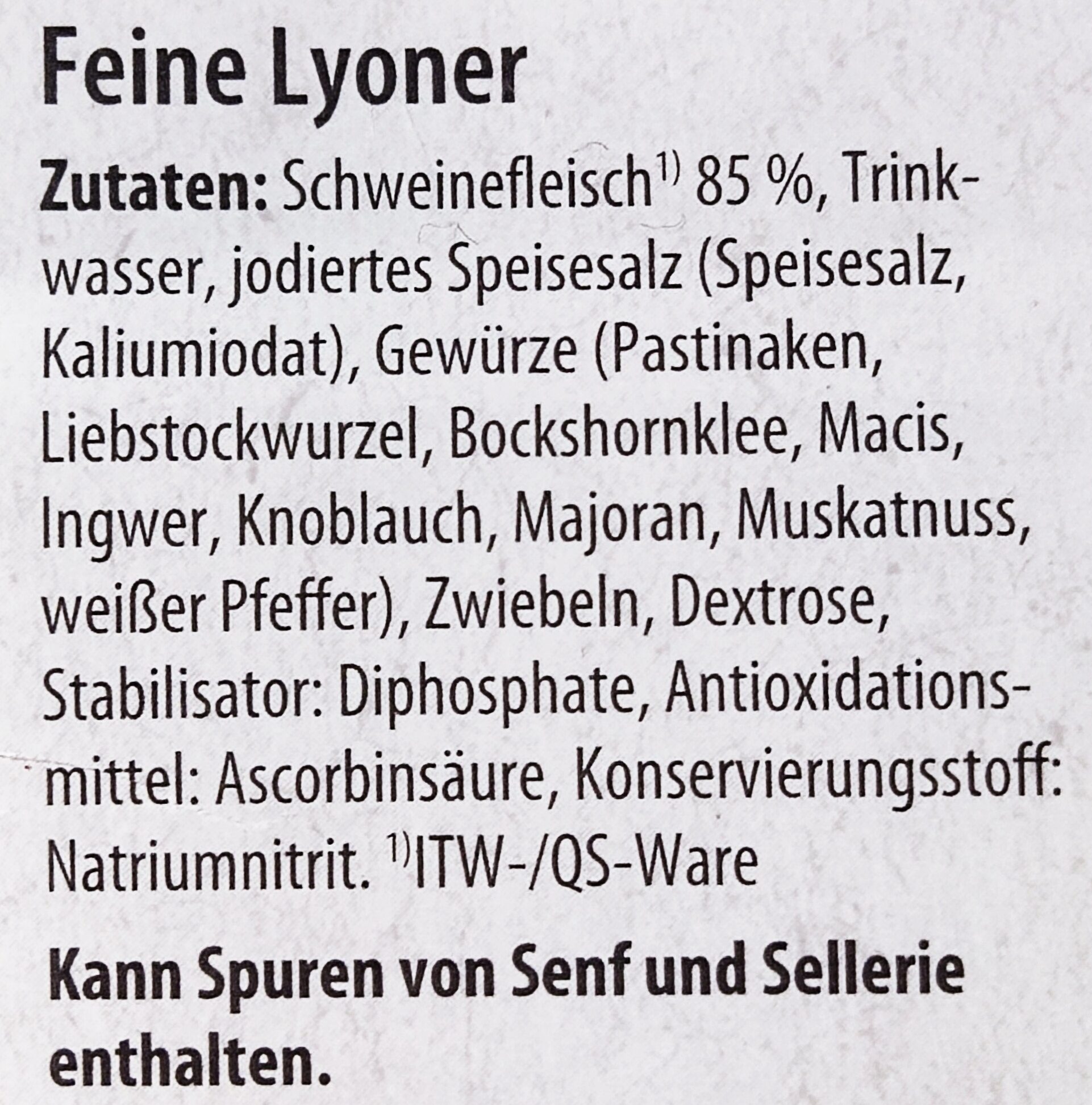 Feine Lyoner - Zutaten
